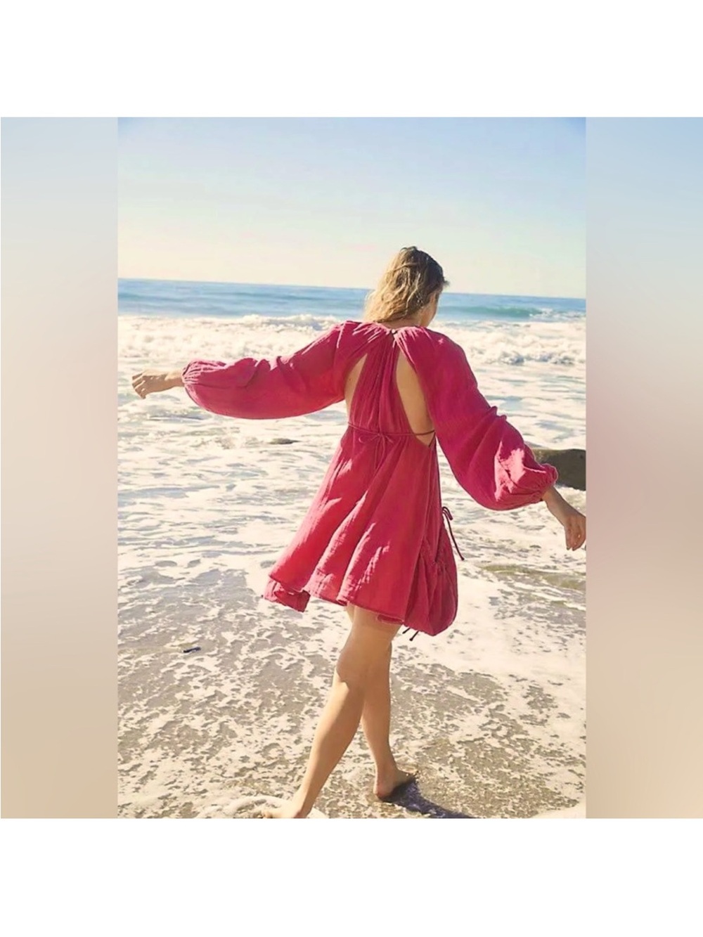 Free People Fuchsia Mini Dress - Picture 3 of 9